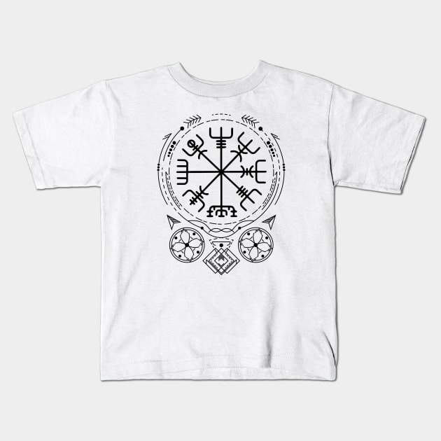 Vegvisir - The Viking Compass | Norse Pagan Symbol Kids T-Shirt by CelestialStudio